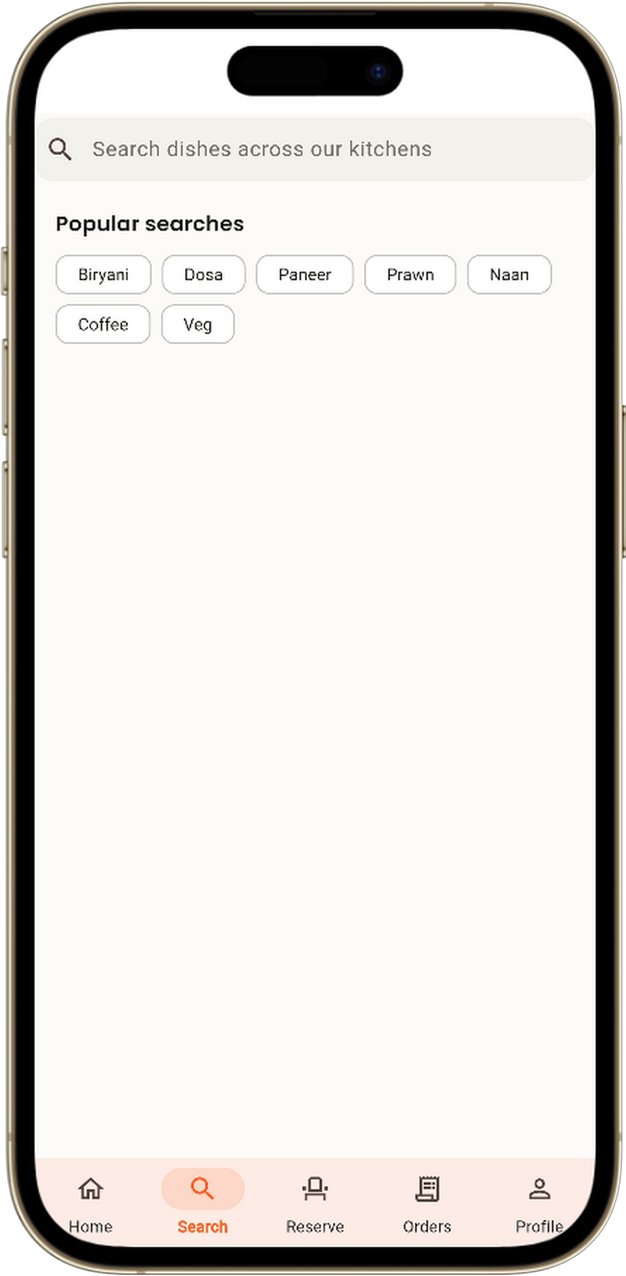 Savora dish search screen